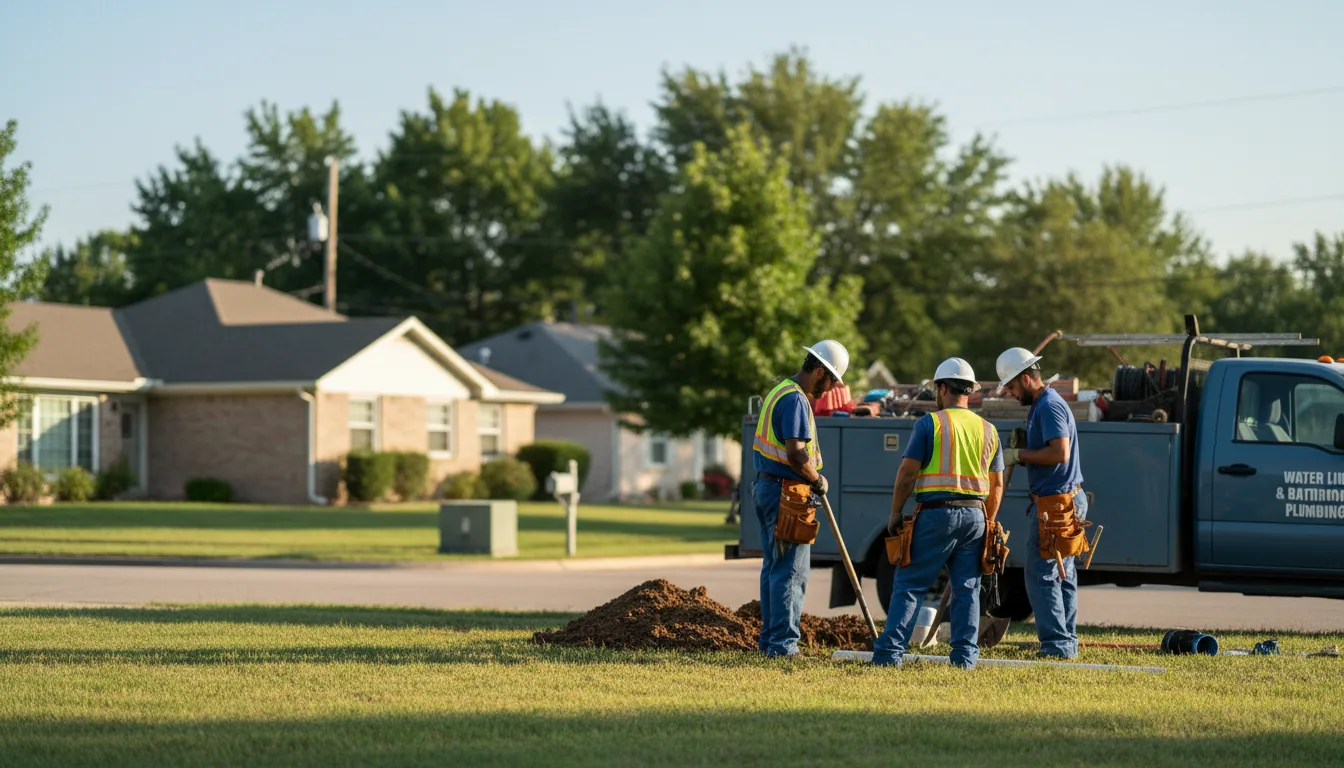 Residential water line and bathroom plumbing service in Pelsor, AR